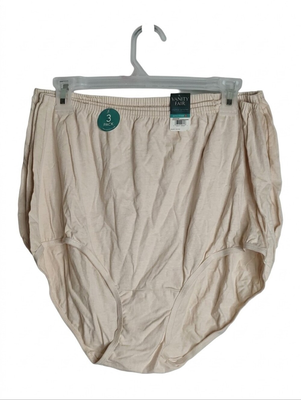 Vanity Fair Women's High-Cut  Lingerie Briefs - Creamy Beige (3 Pack)